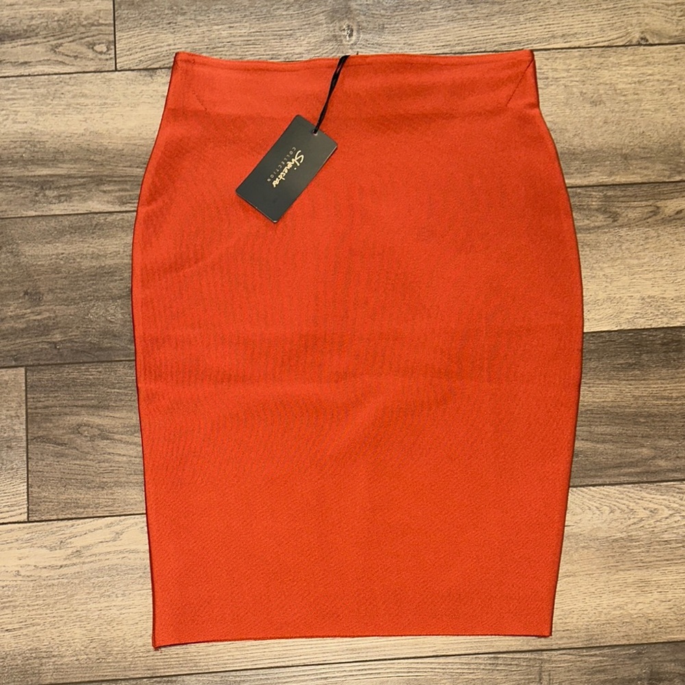 Women’s Burnt Orange Pencil Skirt Large